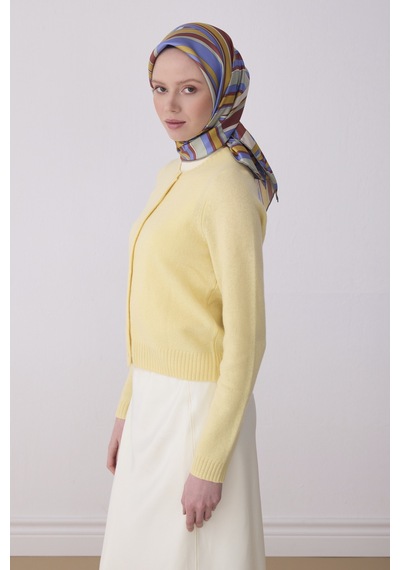 Geometrik Desen İpek Twill Eşarp T 4311 Mint Yeşili