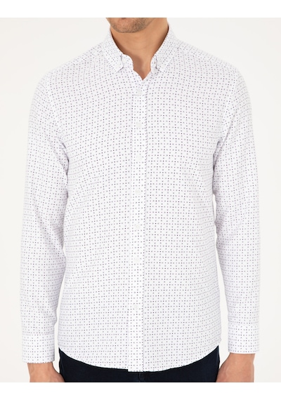 Pierre Cardin Erkek İndigo Gömlek Desenli 50292262-vr028 İndigo