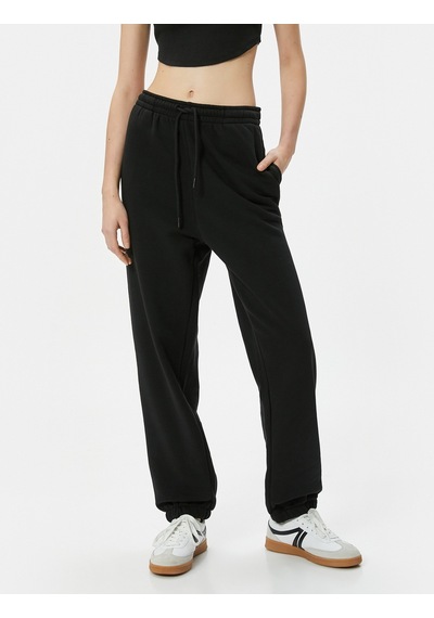 Koton Jogger Eşofman Altı Bağcıklı Normal Bel Siyah 4sak40047ek 4SAK40047EK999 Siyah