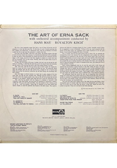 Erna Sack The Art Of Erna Sack Lp Plak