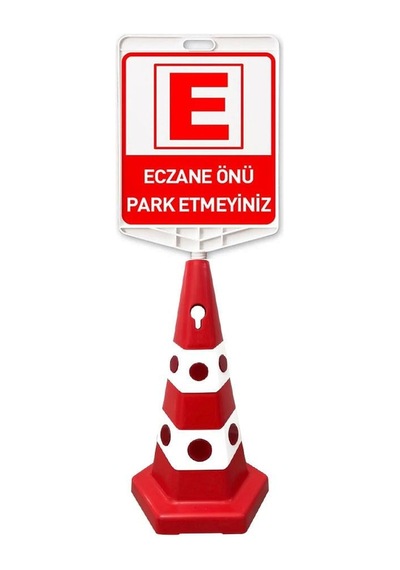 Eczane Önü Park Yapılmaz Çift Taraf Baskı + Kedi Gözlü Ağırlıklı Trafik Koni Trafik Dubası