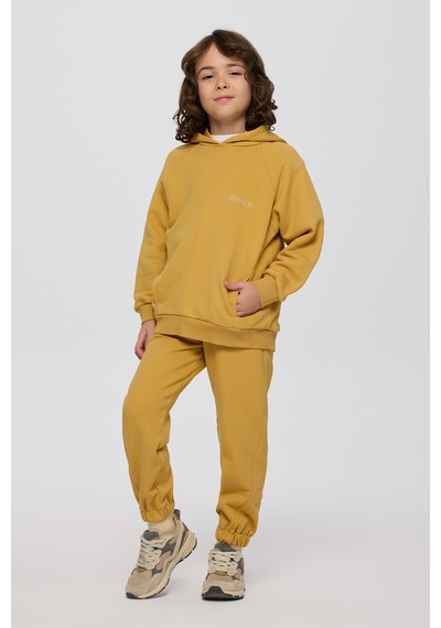 Panço Erkek Çocuk Kapüşonlu Hardal Sweatshirt Sarı