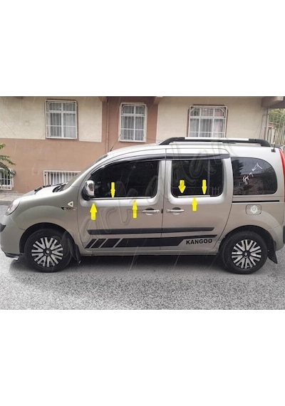 Renault Kangoo Krom Cam Çıtası 2008 Sonrası 4 Parça Paslanmaz  Çel