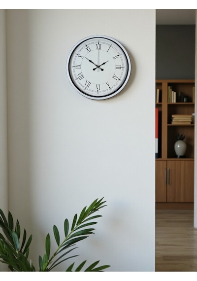 36 Cm Beyaz Roman Rakamlı Duvar Saati