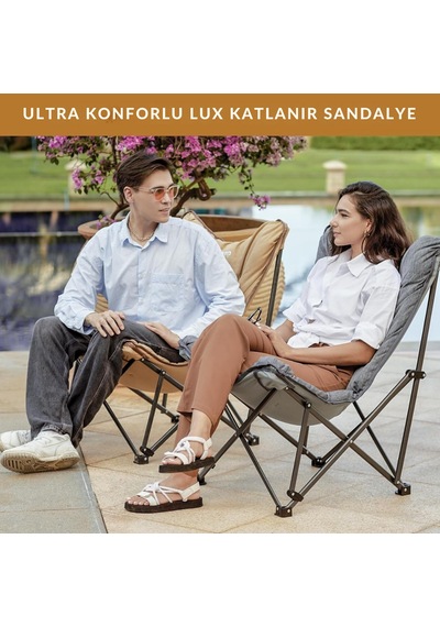 Kingcamp Lemon Lux Ultra Konforlu Kamp Sandalyesi Grey Gri