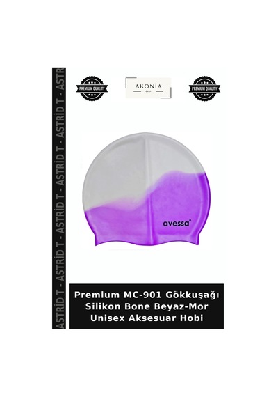 Premium Mc-901 Gökkuşağı Silikon Bone Beyaz-mor Unisex Aksesuar Hobi Çok Renkli