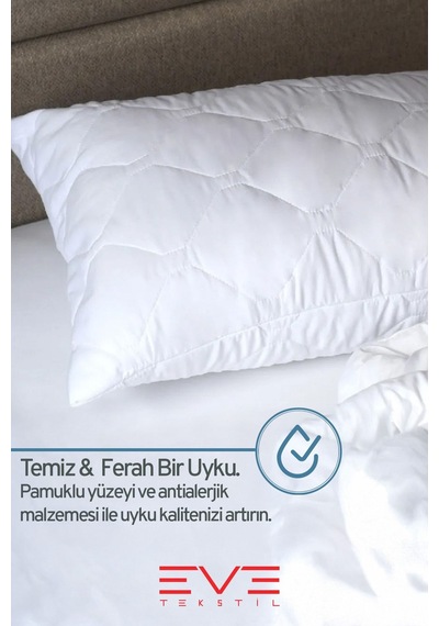 Eve Tekstil 6 Adet Diamond Plus Kapitone Yastık 50 70 Cm 800 Gr Beyaz