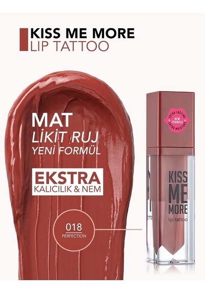 Kiss Me More Yüksek Pigmentli & Mat Bitişli Nemlendirici Likit Ruj Çok Renkli Kiss Me More Yüksek Pigmentli & Mat Bitişli Nemlendirici Likit Ruj Çok Renkli