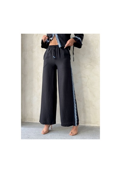 Verymoda Kot Şeritli Pantolon F1890 Siyah