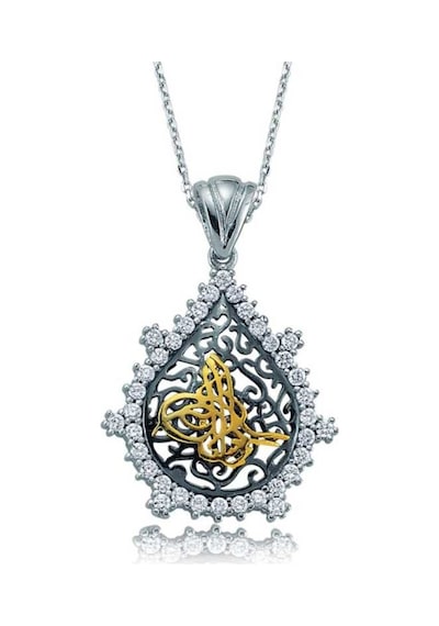 Gümüş Taşlı Tuğra Kadın Kolye (72347080)