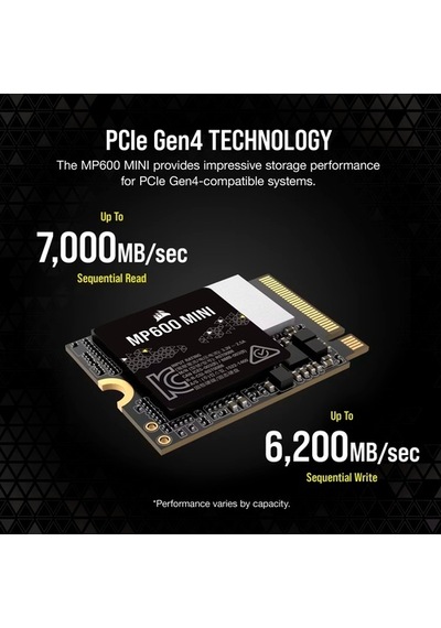 Corsair Mp600 Mını 1tb M.2 2230 Nvme Pcıe 4.0 Gen4 Ssd /cssd-f1000gbmp600mnr2