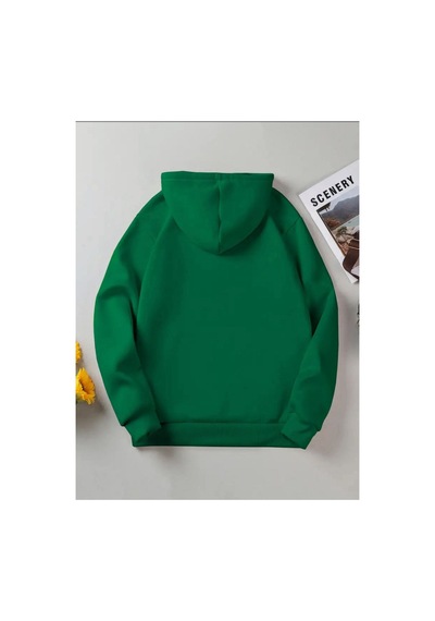 Medinenur Paris Dikey Kapüşonlu Cepli Sweatshirt Yeşil