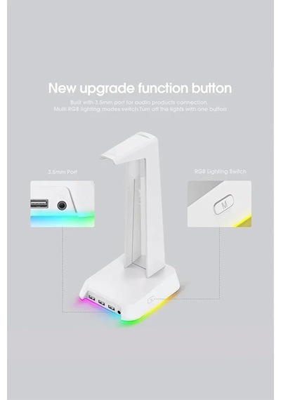 Bilişim Burada St-2 Rgb Kulaklık Tutucu & Kulaklık Standı Premium Gamer Yayıncı Ekipman Işıklı