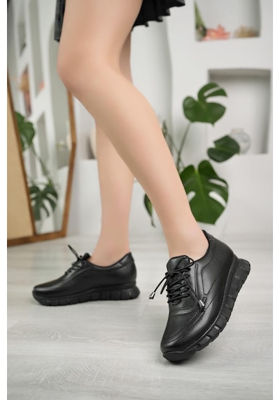 Nesil Shoes Acr 40 Siyah Lastik Bağlı Kadın Ayakkabı-siyah Siyah Nesil Shoes Acr 40 Siyah Lastik Bağlı Kadın Ayakkabı-siyah Siyah