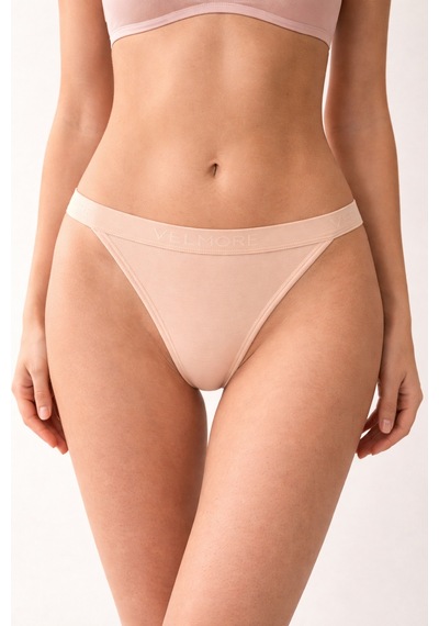 Velmore Kadın 3 Lü Pamuklu Normal Bel Slip Külot Mor - Pembe - Bej