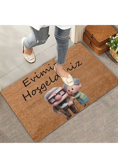 Valerine Life Up Sevimli Yaşlı Çifti Evimize Hoş Geldiniz Kapı Önü Paspası 45x70cm