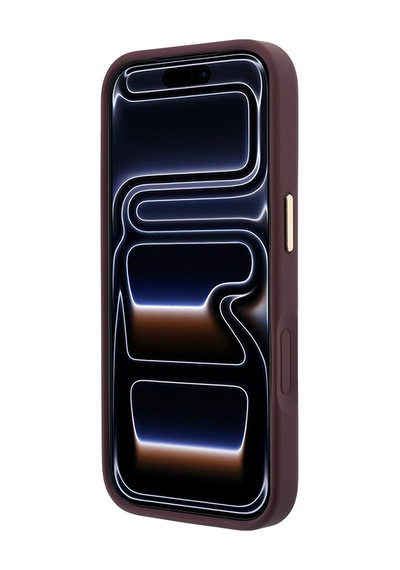 Apple iPhone Uyumlu 18 Pro Max Kılıf Guess Lisanslı M-safeli 360 Standlı Pu Metal Yazı Logolu Kapak Bordo