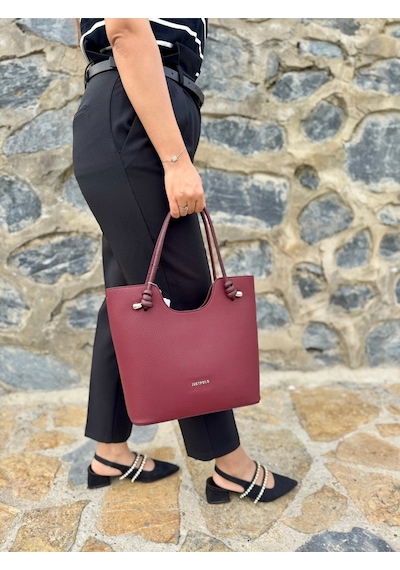 Just Polo Kadın Yeni Sezon Yumuşak Deri Şık El Çantası Bordo 94055186