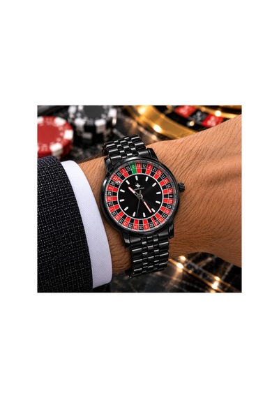 Erkek Rulet Model Çelik Analog Kol Saati Sabittir. İçi Dönmüyor Siyah - 934919453 Gümüş