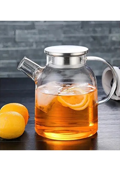 Çelik Kapaklı Borosilikat Uzun Cam Demlik 1800 Ml Royaleks-cm-2003 Çok Renkli