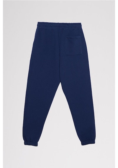 Tudors Unisex Relax Fit Rahat Kesim Şardonlu 3 Cepli Lastikli Jogger Paça Lacivert Eşofman Altı-32645 Lacivert