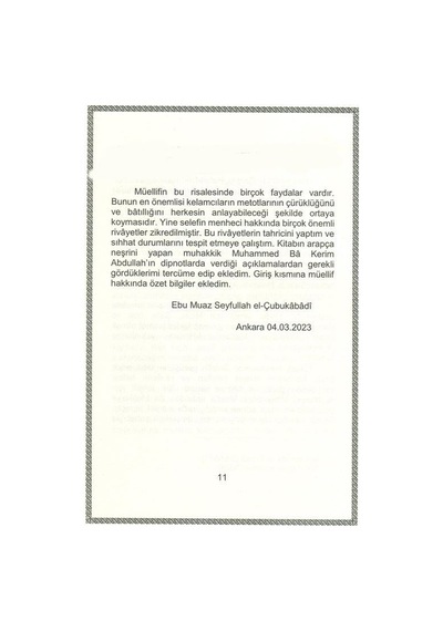 Kelamcılara Reddiye Zebid Halkına Mektup / İmam Ebu Nasr Es-...