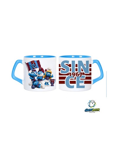 Ghostbastır Design Trabzonspor Şirinler Kupa Bardak Tek Adet 0972 çok renkli