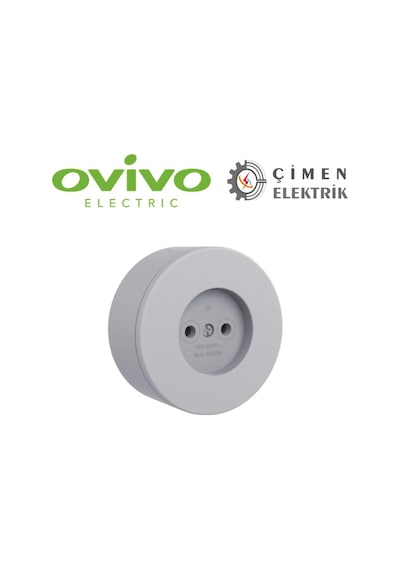 Ovivo Xone Gri Topraklı Priz Sıva Üstü