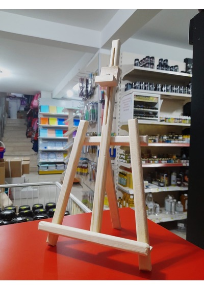 Masa Üstü Çam Ağacından Şövale 49 22cm Ebatı Ayak Açıklığı 19cm