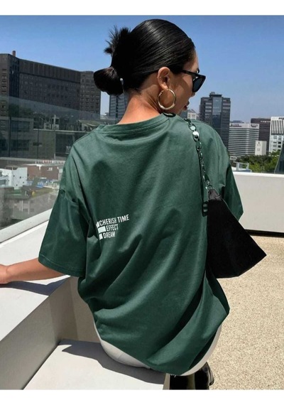 Kozia Outdoors Malkoçbey Cherısh Tıme Baskılı Overisze Unisex Basic T-shirt Yeşil Kozia Outdoors Malkoçbey Cherısh Tıme Baskılı Overisze Unisex Basic T-shirt Yeşil