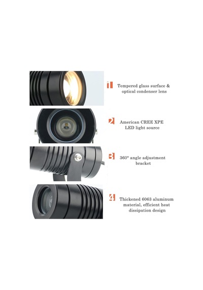 Led Işın Spot Işığı Zemin Spot Işığı, Ip65 Dar Işın Spot Lamba, Açık Bina Projektör Işıkları