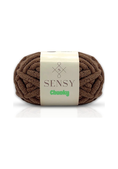 Sensy Chunky El Örgü Ipi 200 Gr Parmak Örgü Ipliği Kahverengi