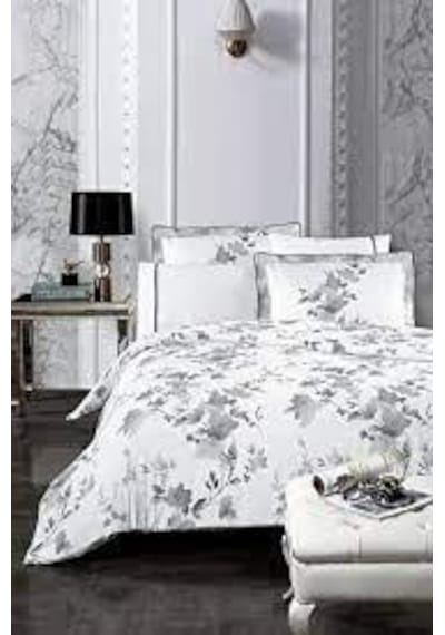 Silkarea Pamuk Saten Nevresim Takımı Çift Kişilik Florentine V1 Beyaz