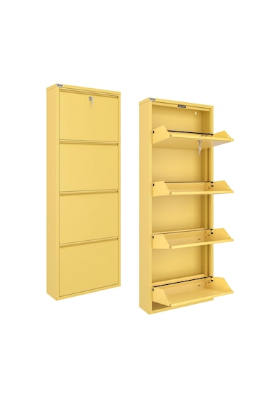 Ceha Kilitli 4'lü Metal Ayakkabılık - Açık Sarı/butter K.AYK-4/M1812/KL
