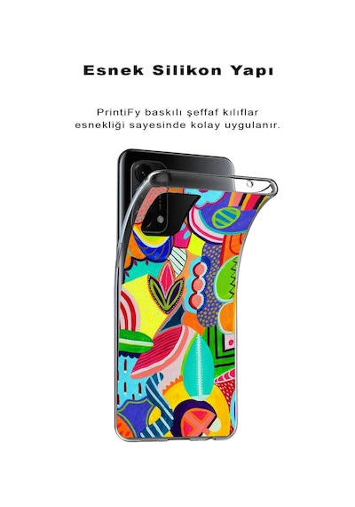 Realme 8 Pro İle Uyumlu 1mm Slim Fit Retro Renkler 6 Baskılı Şeffaf Kılıf