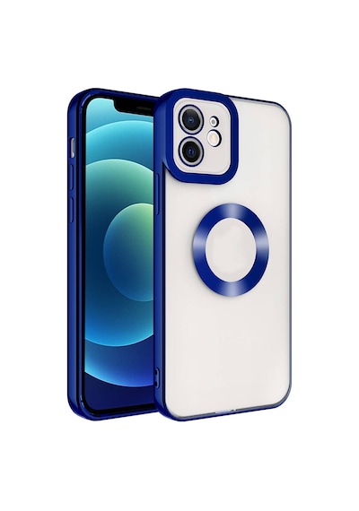 Apple Uyumlu iPhone 11 Kılıf Kamera Korumalı Logo Gösteren Tchs Omega Kapak - Lacivert Lacivert