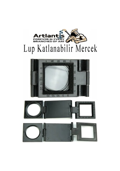 Lup Büyüteç Mercek 2x2 Cm 1 Adet 10x Büyütmeli Plastik Katlamalı Lup Optik Mercek Tekstil Kumaş İplik Katlanabilir