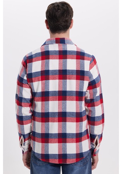 Tudors Erkek Slim Fit Dar Kesim Kareli Kışlık Oduncu Gömlek-42224 Kırmızı Tudors Erkek Slim Fit Dar Kesim Kareli Kışlık Oduncu Gömlek-42224 Kırmızı