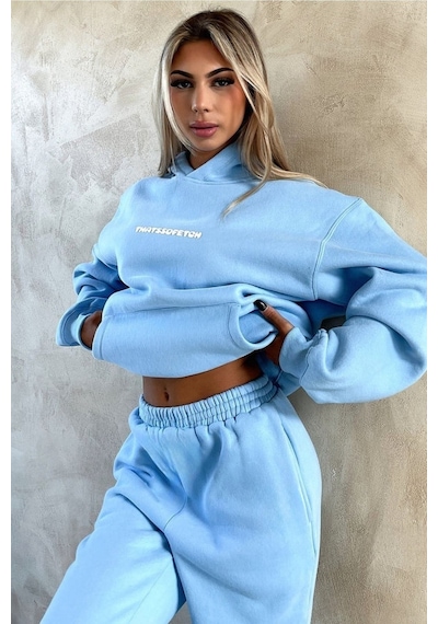 Bebe Mavisi That So Fetch Eşofman Takımı - Baskılı Oversize Kapüşonlu Şardonlu Bebe Mavisi Bebe Mavisi That So Fetch Eşofman Takımı - Baskılı Oversize Kapüşonlu Şardonlu Bebe Mavisi