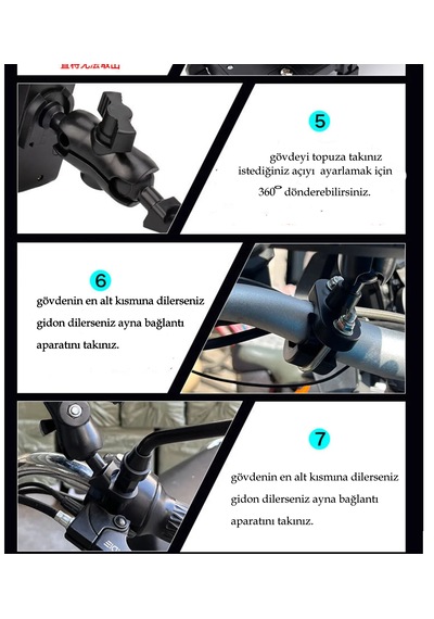 Gidon Ve Ayna Bağlantılı Darbeye Dayanıklı Titreşim Önleyici Moto Siyah