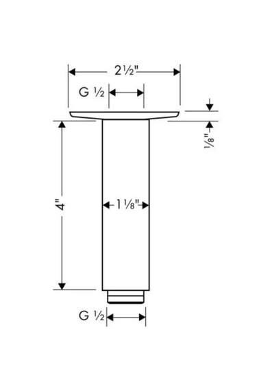 Hangrohe 10 Cm Tavan Bağlantısı Krom - 27479000