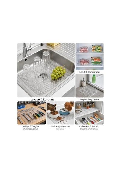 Lavabo Kurutma Matı 32x32 Cm, Şeffaf Petek Desenli Buzluk Ve Dondurucu Raf Koruyucu, Çekmece Raf İçi Kaydırmaz Düzenleyici Mat, Banyo, Tezgah Ve Evcil Hayvan Mama Alanı İçin Çok Amaçlı Mat Açık Gri Lavabo Kurutma Matı 32x32 Cm, Şeffaf Petek Desenli Buzluk Ve Dondurucu Raf Koruyucu, Çekmece Raf İçi Kaydırmaz Düzenleyici Mat, Banyo, Tezgah Ve Evcil Hayvan Mama Alanı İçin Çok Amaçlı Mat Açık Gri