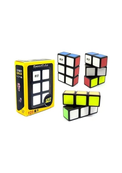 Qiyi 1x2x3 Cuboid Cube Siyah Disket Etiketsiz Küp 123 Siyah Başlıklar Versiyon Speed Cube Standart