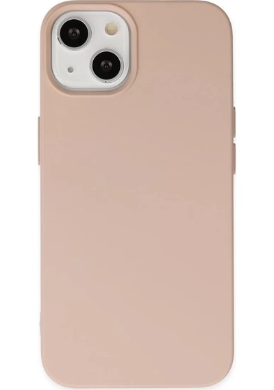 Newface Apple İphone 14 Plus Kılıf Nano İçi Kadife Silikon - Pudra