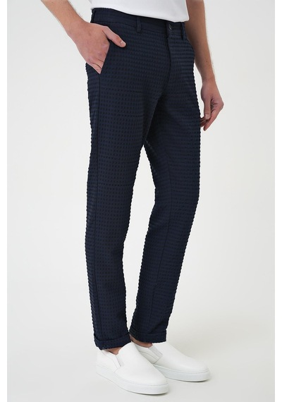 Efor Slim Fit Waffle Kumaş Esnek Pamuk Lacivert Pantolon P 1168 Lacivert