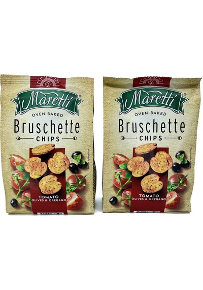 Maretti Bruschette Domates, Maretti Bruschette Domates, Zeytin Ve Kekik Aromalı Kızartılmış Ekmek Cips 140 Gr Xxl Boy 2 Adet