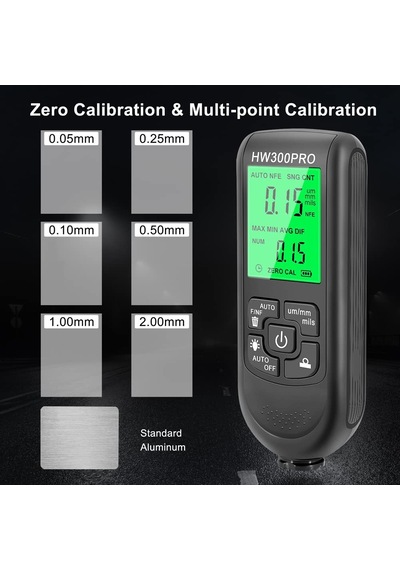Spactz Dijital Arka Lcd Film Kalınlığı Ölçer Araba Boya Kalınlığı Test Cihazı Kaplama Kalınlığı Ölçer Ölçüm Aracı Siyah