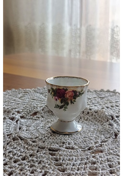 Old Country Roses Bone China Antika Yumurtalık 7.5x5 Cm 1 Adet Beyaz