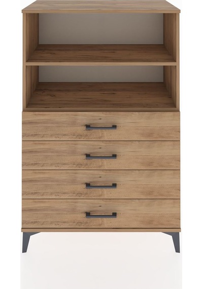 Hyperion Dolap 2 Raflı 4 Çekmeceli 88x44x134 Çam-çam Çam