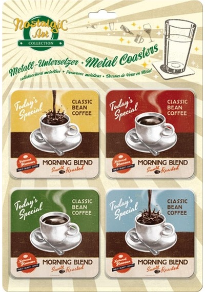 Nostalgic-art 46025 Kahve Ve Çikolata Morning Blend, Altlık-seti, 4-parçalı Açık Ahşap